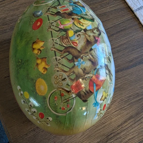 2 Vintage Decorative paper machie Easter Eggs. Germany